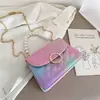 Bolso Pequeño Cuadrado Degradado Verano 2021 Nueva Moda Perla Bolso Pequeño Cuadrado Portátil Bolso Cruzado Estilo Occidental Texturizado