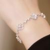 Nueva pulsera de flor de trébol de cuatro hojas de circonita de alta gama, pulsera ajustable de temperamento de lujo ligero