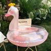 Pato transparente de celebridad de Internet para bebé, anillo de asiento grueso para bebé, anillo de natación para axilas para niños, juguete inflable transfronterizo