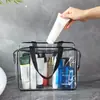 Set Portátil Transfronterizo de Tres Piezas de Bolsas Cosméticas Transparentes de PVC, Bolsa de Aseo de Viaje Impermeable con Cremallera de Gran Capacidad