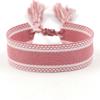 Pulsera de Cinta Tejida Estilo Étnico con Texto Bordado y Borlas, Pulsera Trenzada DIY, Diseño Simple, 104 Colores Disponibles, Pulsera Estilo Europeo y Americano
