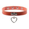 Collar de mujer con cadena de clavícula, estilo gótico, punk, harajuku, suave, de piel sintética, estilo hermana, con forma de corazón y amor, estilo europeo y americano.