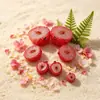 Brinquedo de Fruta Mirtilo Meio Cortado Simulada Mini Fruta Pêssego Pingente de Chaveiro Fofo Acessório de Fivela de Sapato DIY
