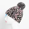 Moda coreana Gorro de lana de punto con estampado de leopardo para invierno Otoño e invierno 2018 Nuevo Gorro Cálido para Dama invierno