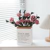 Flor artificial estilo ins rosa decoración de flor falsa romántica francesa bolsa de papel kraft vintage sosteniendo flor accesorios para fotos