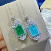 Colgante de esmeralda de algodón natural de imitación con explosiones de mano rápida, pt950, collar de diamantes de lujo de platino para mujer, venta al por mayor