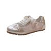 Sapatilhas Rosa Planas com Laço e Solado Macio 2024 Primavera e Verão Novos Casuais Versáteis Sapatos de Treino Alemães Sapatos Brancos para Mulheres