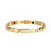 Pulseira de Aço Titânio com Cravação de Diamantes em Estoque na Fábrica, Pulseira Feminina da Moda em Aço Inoxidável, Fabricante de Joias de Metal, Fileira de Diamantes Levemente Luxuosa