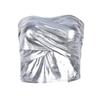 7615TG Europeu e Americano Sexy Hot Girl Roupas Femininas AliExpress Amazon Novo Top Tubinho Refletivo Franzido para Mulheres