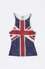 Aliexpress Roupa de Verão Sexy Transfronteiriça Europeia e Americana Regata com Estampa de Bandeira Estilo de Rua Feminino Slim Fit Regata Color Block
