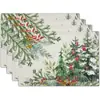Nuevo Mantel Individual Cuadrado de Lino Navideño de Amazon Ambiente Festivo Montaje de Fiesta Decoración de Mantel Mesa de Café Mantel de Mesa