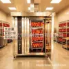 Horno Rotatorio de Aire Caliente Equipo para Hornear Alimentos Horno de 32 Charolas para Pan Pasteles Pasteles Shanghai Yibao con Carrito