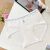 Roupa Íntima 100% Algodão A335 para Mulheres, Cintura Média, Ursinho Doce, Borda com Babado, Calcinha Feminina, 100% Algodão, Antibacteriana, Resistente