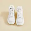Zapatos de Mujer de Caña Alta 2026 Invierno Suela Gruesa Forro de Felpa Cuero Impermeable Engrosado Casual Moda Blancos Deportivos Casuales