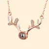 Collar de proyección de memoria de amor estilo Tiktok mismo 100 idiomas Te amo collar femenino transfronterizo popular