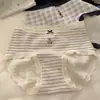 Oso de Academia~ Ropa Interior Femenina Otoño/Invierno Algodón Puro Entrepierna Grado 10A Antibacteriana Entrepierna Extendida Bragas Femeninas Lindas para Niñas