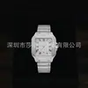 Reloj de Moissanita Vvs Pasa la Prueba de Diamantes Alta Calidad Popular Cuadrado Esfera Analógica Material de Acero Inoxidable