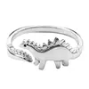 Anel de Dinossauro de Metal Explosivo da Amazon Moda Fofo Abertura Liga Animal Anel Joia Tendência Japonesa e Coreana