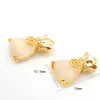 Colgante de Cápsula de Semilla de Loto de Calcedonia Chapado en Oro con Fuerte Retención de Color, Colgante de Ábaco, Accesorios de Joyería para Bricolaje, Pulsera, Collar