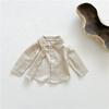 Ropa de Primavera y Otoño Camisa para Niños y Niñas Bordado de Oso Simple Coreano Corduroy Manga Larga Guapo Top