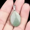 1743-16x 24mm piedra de ágata de cristal natural colgante plano forma de gota de agua colgante de piedra accesorios para joyería DIY al por mayor