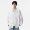Camisa de Manga Larga Tie-Dye Estilo Americano de la NASA para Hombre Primavera y Otoño 2026 Nueva Camisa Holgada con Solapa para Pareja Chaqueta Casual