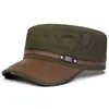 Gorra plana estilo chino retro con ala de diseño de cuero, gorra de béisbol moderna para hombre, sombrero transpirable para pesca y protección solar