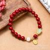 Novo Bracelete Vintage de Vidro Vermelho-Cínábrio Estilo Chinês para Mulheres, Joia Cultural e Criativa Tendência Nacional, Popular em Pontos Turísticos, Atacado para Barracas