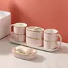 Juego de Cinco Piezas de Baño de Lujo Ligero, Kit de Baño, Taza de Cerámica para Cepillo de Dientes de Baño, Bandeja para Tazas de Lavar