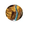 Oferta Especial Suministro de Fábrica Nogal Sudamericano Madera Maciza Resina Epoxi Estilo Río Artesanía Mesa Redonda Pequeña Mesa de Café