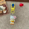 Llavero de Gato Dibujado a Color Tridimensional Colgante Lindo de Amor Colgante para Mochila de Estudiante Colgante para Bolso Colgante para Llave