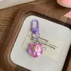 Chaveiro Cabeça de Orquídea Colorida com Laço Pingente de Flor Simulada Fofa Pingente de Chaveiro para Mochila Curativa
