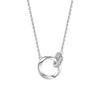 Collar de Anillo Mobius de Plata Esterlina S925 para Mujer, Versátil, de Lujo Ligero, Cadena Clavicular de Eslabones de Anillo, Joyería de Plata con Circonita de Doble Anillo