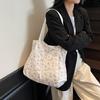 Bolso 2025 Tote Lindo Coreano Ins Floral Nuevo Estilo Fresco Todo Combinable Gran Capacidad Bolso de Lona Bolso de Hombro