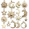 Acessórios de Joias Kc Ouro DIY Pulseira Colar Brincos Pingente Misturado Sol Lua Estrela Pingente Pequeno Pacote de Material