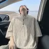 2026 Nuevo Modelo Camiseta Casual de Verano para Hombre con Cuello Henley, Estampado a Cuadros, Manga Corta, Lino Transpirable, Algodón-Lino