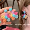 Pendientes de Borla de Flor Color Dopamina para Mujer, Pendientes Exagerados de Playa Estilo Festivo, Clips para Orejas sin Perforar