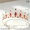 Diadema de corona con piedras preciosas multicolor, corona de aleación de zinc incrustada de diamantes, tocado de novia, tocado de corona para actuación en desfile de bodas