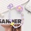 Otoño e Invierno Nuevo Estilo Coreano Colgante de Bola de Felpa Hecho a Mano Colgante de Teléfono Móvil con Cuentas Pulsera Corta Cadena Antiperdida para Mujeres