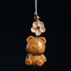 Sándalo Verde Palo de Rosa Barbie Sandalwood Corazón Tallado Oso Oveja Gato de la Suerte Cadena para Teléfono Móvil Colgante de Joyería para Mochila de Pareja