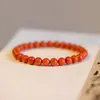 Pulsera de Ágata Roja del Sur para Mujer, Pulsera de Cuentas de Agata Roja de Yunnan Baoshan Tipo Antiguo de Carne Completa, Jade Rojo Natural, Cuentas de Buda del Año de Nacimiento del Hombre