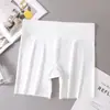 Pantalones de seguridad de seda helada para mujer, entrepierna de algodón puro, cintura alta, control de abdomen, sin costuras, realzadores de glúteos, leggings de fondo plano para niñas