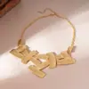 Collar con Colgante de Empalme de Textura Cuadrada Cadena de Suéter de Lujo Ligero Gama Alta Personalidad Exagerada Transfronteriza Europea y Americana Accesorio de Nicho