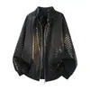 2026 Nueva Chaqueta Casual para Hombre Calle Alta Americana Patrón Oscuro Piel Sintética Holgada Tendencia Marca Ropa de Motociclista Chaqueta Tomar Ropa de Abrigo