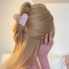 Sello para el cabello con forma de media cola de caballo, estilo coreano, elegante, sencillo, retro, pequeño y fresco, con forma de diamante de amor y ácido acético, para mujer.