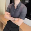 Camisa Blanca de Negocios de Cuello Puntiagudo de Gama Alta Estilo Coreano para Hombre, Ajustada, Moderna, Sin Planchar, para Viajar, Casual, de Manga Larga, de Manga Corta