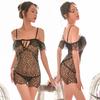 Fábrica Qianxiu Nova Lingerie Sexy Gypsophila Bordada Floral Halter Camisola Conjunto de Pijama Sexy Feminino Transfronteiriço