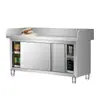 Mesa de trabajo de acero inoxidable mesa de operaciones por tres lados mesa para ramen gabinete para el hogar amasado de masa corte de verduras puerta corrediza tabla de cortar fija