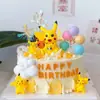 Decoración de pastel amarillo de cumpleaños de Pikachu bikachu elfo de dibujos animados bola juguete para niños enchufe para hornear