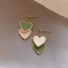 Brincos de Pérola de Alta Qualidade com Pino de Prata 925, Flor Laço Tulipa Pedra Olho de Gato Folha Brincos Tom Vibrante Igual